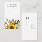 ヒマワリ秋秋材スタッドイヤリングディスプレイ 名刺 (正面/裏面)