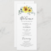 ヒマワリ秋素朴フローラユーカリ結婚ス プログラム (正面/裏面)