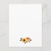 ヒマワリ秋結婚バラ エンクロージャーカード (裏面)