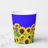 ヒマワリ紙カップウクライナフラッグカラー 紙コップ (裏面)
