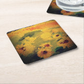 ヒマワリ紙コースター スクエアペーパーコースター (アングル)