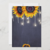 ヒマワリ素朴なストリングライトシックなブライダルシャワー 招待状 (裏面)