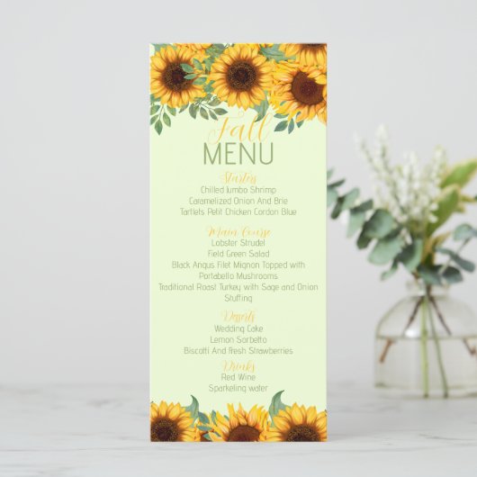 ヒマワリ素朴イエローフローラ メニュー (スタンド正面)
