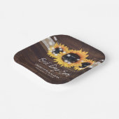 ヒマワリ素朴ウッドバーラップレース結婚ズ ペーパープレート (傾斜あり)