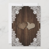 ヒマワリ素朴ウッドフローラレース結婚ズ 招待状 (裏面)