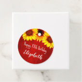 ヒマワリ素朴ウッド誕生日 フェイバータグ (インサイチュ)