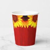 ヒマワリ素朴ウッド誕生日 紙コップ (裏面)