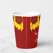 ヒマワリ素朴ウッド誕生日 紙コップ (右)
