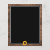 ヒマワリ素朴オンウッドベビーシャワー招待状 (裏面)