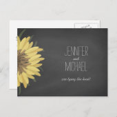 ヒマワリ素朴シャルボードウェディング 案内ポストカード (正面/裏面)