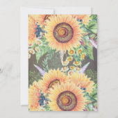 ヒマワリ素朴ストリングライト卒業パーティー 招待状 (裏面)