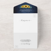 ヒマワリ素朴ストリングラ結婚イト オールインワン招待状 (外側)