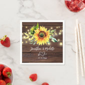 ヒマワリ素朴ストリングラ結婚イト スタンダードカクテルナプキン (インサイチュ)