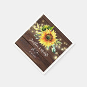 ヒマワリ素朴ストリングラ結婚イト スタンダードカクテルナプキン (角)