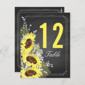 ヒマワリ素朴ズ結婚のテーブルカード ポストカード (正面/裏面)