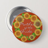 ヒマワリ素朴テラコッタ嫁の母 缶バッジ (正面&裏面)