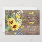 ヒマワリ素朴デイジー誕生パーティー 招待状 (正面)