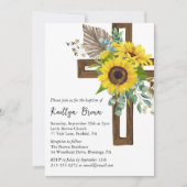 ヒマワリ素朴ボホ木十字洗礼 招待状 (正面)