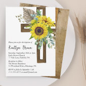 ヒマワリ素朴ボホ木十字洗礼 招待状