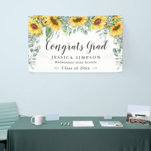 ヒマワリ素朴ユーカリ卒業生 横断幕 (トレードショー)