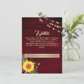 ヒマワリ素朴ーの結婚詳細 エンクロージャーカード (スタンド正面)