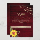 ヒマワリ素朴ーの結婚詳細 エンクロージャーカード (正面/裏面)