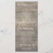 ヒマワリ素朴ーウッドレース結婚式 プログラム (裏面)