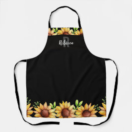 ヒマワリ素朴ーカスタムモノグラム エプロン