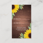 ヒマワリ素朴ーハニーウッドシック友人を参照 紹介カード (裏面)