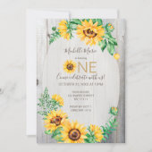 ヒマワリ素朴ーファースト誕生日 招待状 (正面)