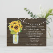 ヒマワリ素朴ーフローラカントリーメイソンジャールライト 招待状 (スタンド正面)