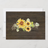 ヒマワリ素朴ーフローラカントリーメイソンジャールライト 招待状 (裏面)