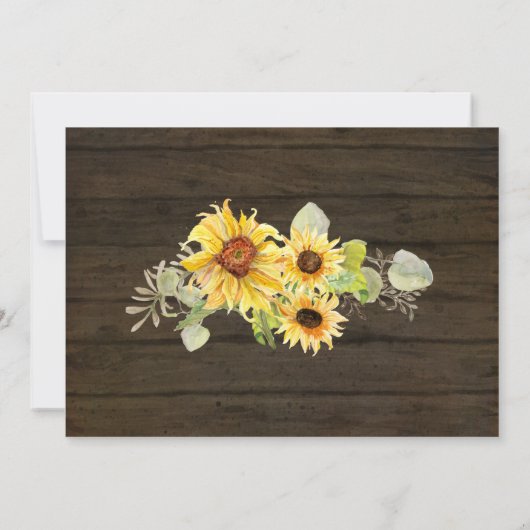 ヒマワリ素朴ーフローラカントリーメイソンジャールライト 招待状 (裏面)