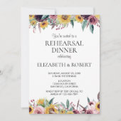 ヒマワリ素朴ー焦げオレンジ結婚のリハーサル 招待状 (正面)