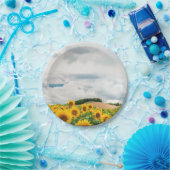 ヒマワリ素朴ー結婚イエロープレート ペーパープレート (パーティー)