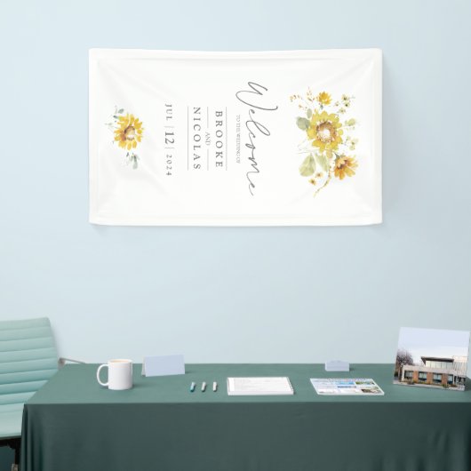 ヒマワリ素朴ー結婚イエロー 横断幕 (トレードショー)