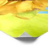 ヒマワリ素朴国イエローウォーター色 ポスター (角)