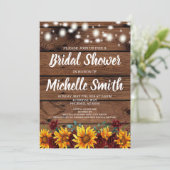 ヒマワリ素朴秋ブライダルシャワー招待状 招待状 (スタンド正面)