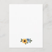 ヒマワリ素朴結婚の青 エンクロージャーカード (裏面)