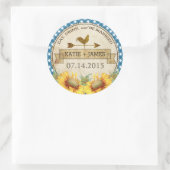 ヒマワリ素朴結婚ズラベル ラウンドシール (バッグ)