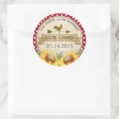 ヒマワリ素朴結婚ズラベル ラウンドシール (バッグ)