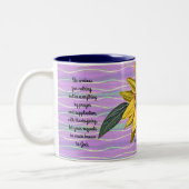 ヒマワリ紫ストライプ信心平和コーヒーマグカップ ツートーンマグカップ (左)