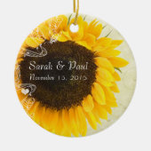ヒマワリ結婚のクリスマス飾り セラミックオーナメント (正面)