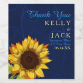 ヒマワリ結婚のワインラベル ワインラベル (シングルラベル)