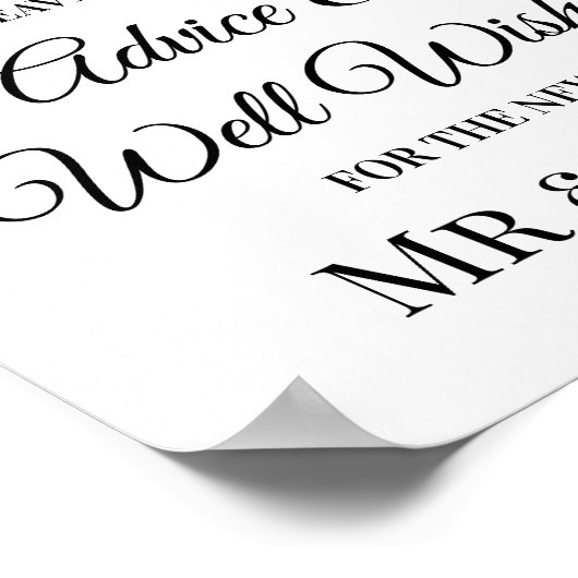 ヒマワリ結婚の井戸は黄色の白のサインを願う ポスター (角)