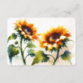 ヒマワリ結婚の挿入カード エンクロージャーカード (裏面)