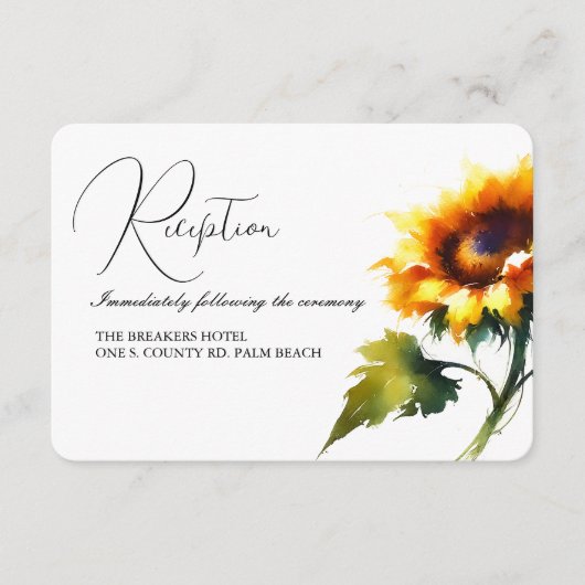 ヒマワリ結婚の挿入カード エンクロージャーカード (正面)