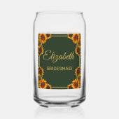 ヒマワリ結婚の森の緑の花嫁 ガラス缶 (正面)