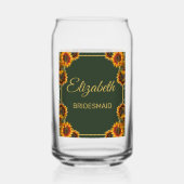 ヒマワリ結婚の森の緑の花嫁 ガラス缶 (裏面)