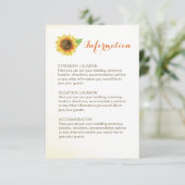 ヒマワリ結婚の水彩情報カード エンクロージャーカード (スタンド正面)